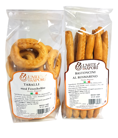 Taralli m. fennikelfrø i cellofanpose 200g